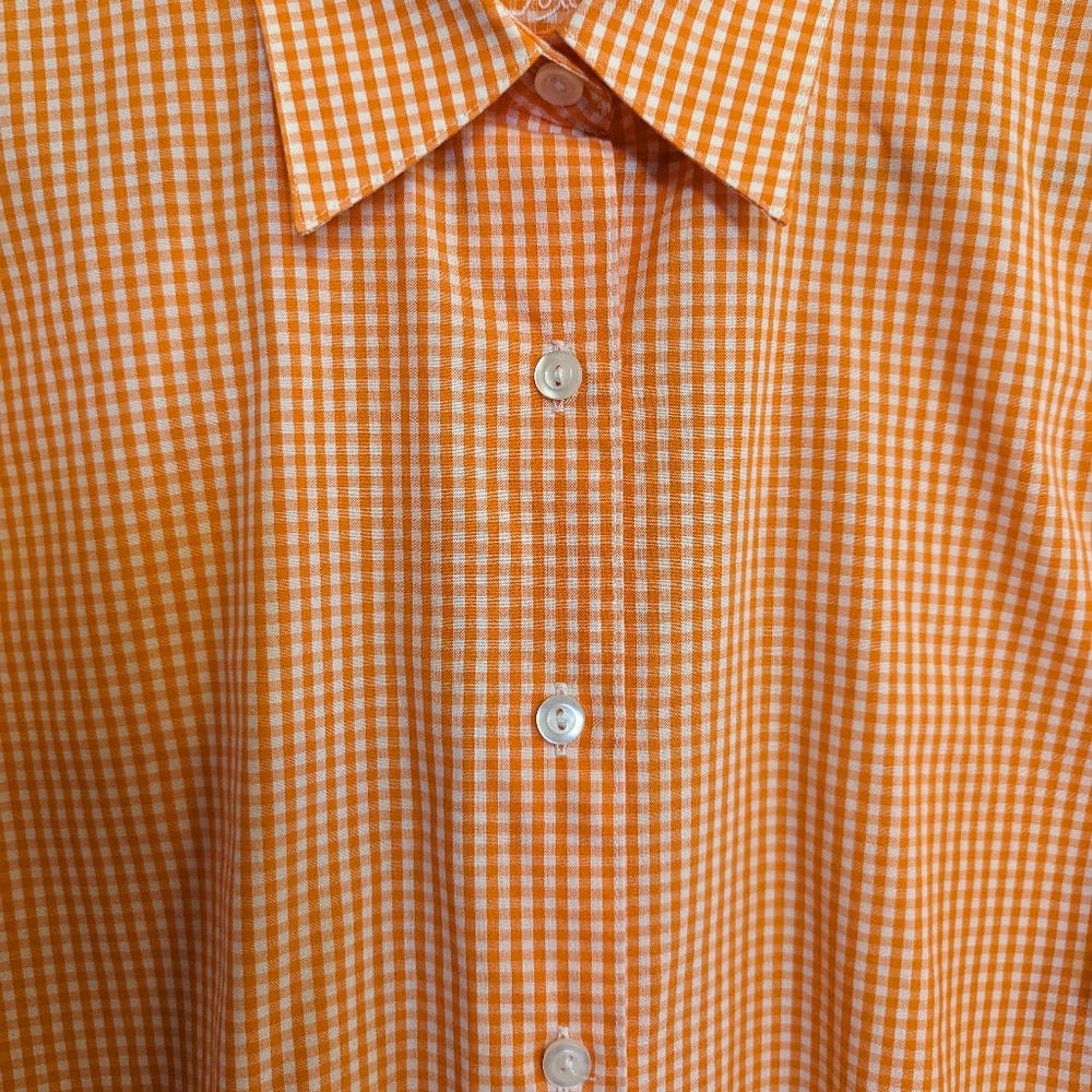 Foxcroft Women's Classic Oxford Orange and White Stripes Size 8 - Picture 3 of 4